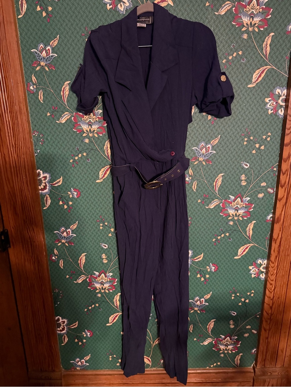 Vintage Molly Mallow Navy Jumpsuit with Belt